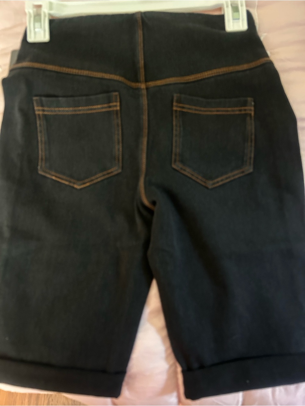 LYSSE Women's Dark Indigo Denim stretchy Bermuda Shorts, XS, NWT - Picture 7 of 12